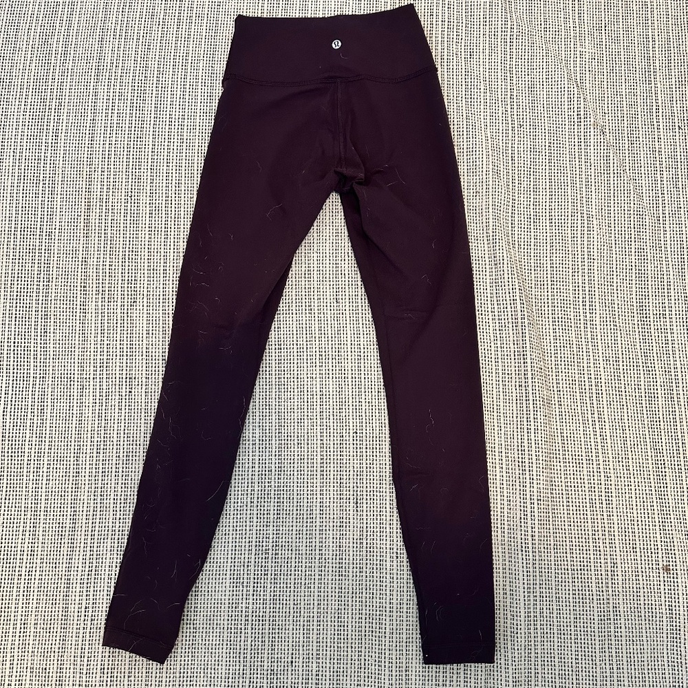 Wunder Under Hi-Rise Tight Full-On Luon 28” Black Cherry,  Size 6